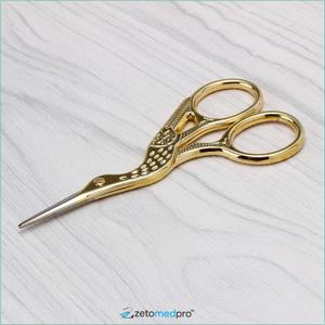 Tijeras para Recortar Cejas de Acero Inoxidable de Primera Calidad, Acabados Dorado y Plateado - Product Image 3