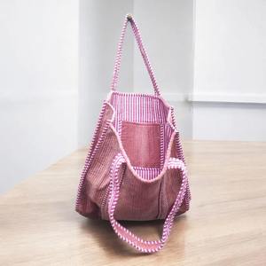 Bolso Tote de Hombro de Moda Bohemia Vintage de Verano, Acolchado de Terciopelo, con Cierre de Cremallera, Forro de Lona, Ligero, para Viajes y Compras - Product Image 2