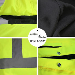 Vêtements de construction de sécurité réfléchissants personnalisés Hi Vis avec poche manches longues sweat à capuche imperméable vestes isolées fabriquées en usine - Product Image 3