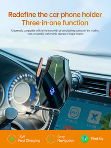Vente en gros Localisateur GPS 15W avec capteur intelligent Clip pour bouche d'aération Chargement rapide sans fil Support de téléphone antidérapant à verrouillage ferme - Product Image 5