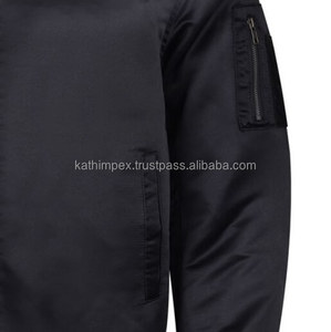 Vente chaude Hommes Olive Noir Satin Bomber Veste avec Fermeture À Glissière Casual Multi-Poches Streetwear pour Commande En Gros En Gros - Product Image 5