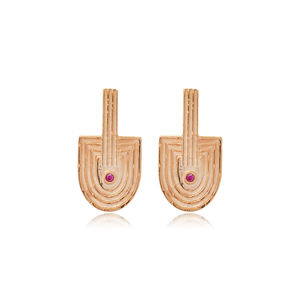 Boucles d'oreilles Améthyste CZ Design Unique en Style Égyptien Vente en Gros Turc Fait à la Main Bijoux en Argent Sterling 925 - Product Image 6