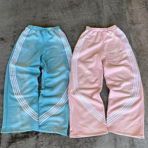 กางเกงจ็อกเกอร์ทรงหลวมสไตล์สตรีทแฟชั่น ลายทาง กางเกงวอร์มผ้าฝ้าย 100% สไตล์ลำลอง น้ำหนักเบา บริการ OEM มีให้บริการ - Product Image 2