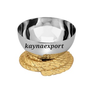 Nuevo y Elegante Tazón de Metal Ecológico con Base Dorada, Brillante y Pulido, Decoración de Mesa, Artesanía, Tazón para Servir Sopa en Fiestas - Product Image 2