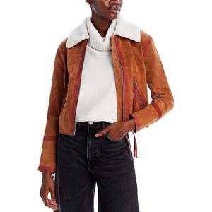Blanknyc Brown <b>Suede</b> Leather <b>Jacket</b> with Faux Fur Collar - Product Image 1
