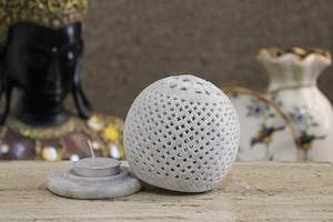 Portavelas Cónicos de Lujo en Vidrio de Mármol, Decoración Elegante para Bodas y Fiestas - Product Image 3