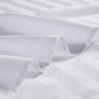 Ensemble de draps de lit blancs de luxe pour hôtel housse de couette jacquard à rayures de 3cm linge de lit 100% coton drap de lit pour hôtel étoilé vente en gros