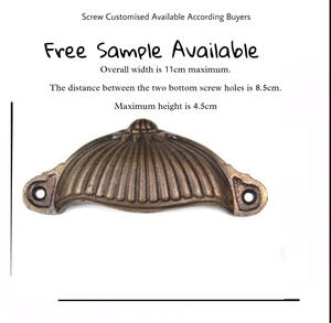 Poignées et poignées cannelées de tiroir d'armoire de placard de fonte antique en laiton de qualité d'exportation - Product Image 3