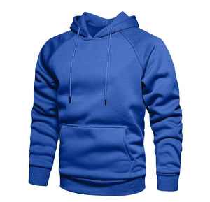 Sweat-shirt à capuche pour homme 100% coton, design uni, saison hivernale, impression sérigraphique, poche, teinture unie, polaire - Product Image 5