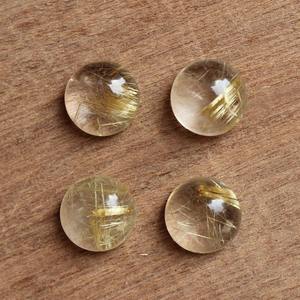 3A + คุณภาพบริสุทธิ์ธรรมชาติทอง Rutile ควอตซ์หลวม Cabochon อัญมณีสําหรับเครื่องประดับทําใช้ในราคาไม่แพงขายส่ง OEM - Product Image 4