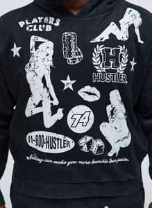 Sudadera con Capucha Gruesa de Fábrica al Por Mayor, con Cierre Completo, Talla Grande, 500 GSM, Personalizable, Unisex, Hombros Caídos - Product Image 4