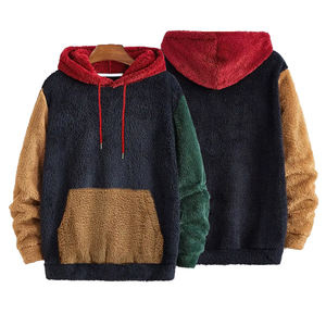 Sweat à capuche en fourrure surdimensionné pour homme, hiver, multicolore, coupe-vent, écologique, manches longues, pull décontracté, poches kangourou - Product Image 3
