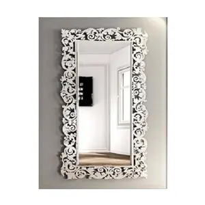 Hete Verkoop Mooi Ontwerp Rechthoekige Wandspiegel In Zilveren Kleur Met Luxe Frame Mooie Spiegel Voor Thuis Slaapkamer Decoratie
