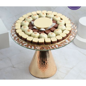 Plateau de service à chocolat au design unique Plateaux de chocolat en fil de métal blanc de première qualité pour les fêtes de mariage Bol de service sucré - Product Image 2