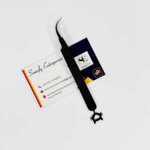 Pince à épiler Somofy Enterprises en acier inoxydable de haute qualité avec pointe en fibre, pince à épiler incurvée marron thermolaquée, best-seller - Product Image 1