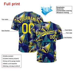 Camiseta de Béisbol de Alta Calidad Antiarrugas, de Secado Rápido, Transpirable, Estampada, Talla Grande, con Color y Diseño Personalizados, Cuello en V, Unisex - Product Image 4