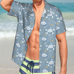 Vente en gros de chemise hawaïenne décontractée en coton imprimée personnalisée pour hommes, de plage, à fleurs, nouveau design, chemise à sublimation pour hommes - Product Image 5