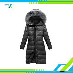 Chaqueta Bomber Larga de Invierno para Mujer, Metálica Brillante, Transpirable, Abrigo Cálido para Exteriores, Cuello Desmontable de Piel Sintética, 100% Poliéster, a la Moda - Product Image 2