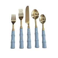 Lot de 5 couverts uniques en acier inoxydable de style américain, de haute qualité, écologiques, design vintage, taille personnalisée, pour fêtes, finition miroir