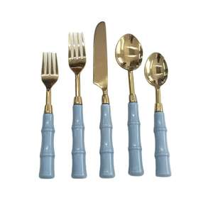 5 pièces ensemble de couverts de Style américain Unique excellente qualité Design Vintage ensemble de couverts forgés à la main en acier inoxydable - Product Image 2