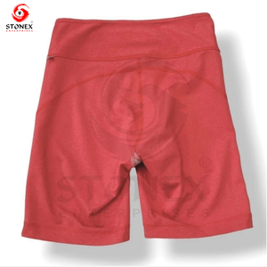 Ropa deportiva para mujer, pantalones cortos de cintura sólida con Logo teñido anudado sin costuras, elásticos, transpirables, de secado rápido, para entrenamiento - Product Image 2