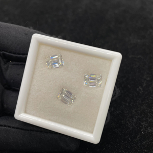 เพชรโมอิส VVS1ทรงหลวมสีขาว D เพชรอัญมณีเจียระไนมรกต - Product Image 1