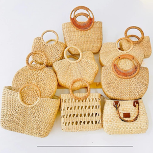 Handwoven Eco-Friendly Summer Tote Water Hyacinth Beach Bag Decor Wicker Material - Caryln 0084935825297 - Product Image 1