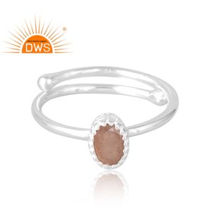 แหวนสเตอร์ลิงอัญมณีช็อกโกแลตดวงจันทร์ธรรมชาติดีไซน์ใหม่ที่ออกแบบได้เองเครื่องประดับสำหรับผู้หญิงของขวัญสำหรับผู้หญิงสำหรับเธอ - Product Image 2