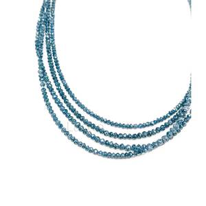 Collier de perles en diamant bleu AAA+ - Perles facettées de qualité supérieure - Bijoux en perles rondes - Collier en diamant bleu naturel rare - Product Image 2