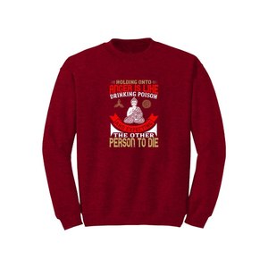 Sweat-shirt en mélange de coton avec des thèmes de bouddha imprimés Style décontracté 12 options de couleur 260-280 Placement de conception personnalisable GSM lourd - Product Image 1
