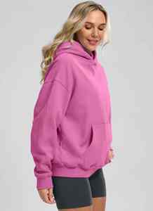 High Quality Women's Long <b>Velour</b> Oversized 100% Cotton <b>Hoodie</b> Quick Dry Breathable Drop Shoulder Customized Front Autumn Winter - Product Image 6