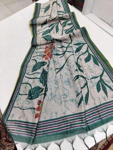 Vêtements occasionnels en soie Dhanwari avec imprimé floral et bordure Zari Saree Fabricant d'Inde au taux le plus bas - Product Image 6