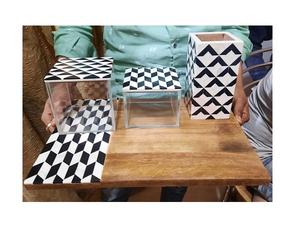 Nouveau diffuseur d'aromathérapie de style arabe, artisanat de qualité, Inde, cadeau de Ramadan, cadeau de l'Aïd, brûleur de bakhoor en incrustation d'os, plateau gris - Product Image 5