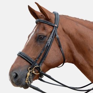 Brida de cuero para filete de caballo de alta calidad nueva al por mayor en negro Brida de cuero para filete de caballo de alta calidad en marrón - Product Image 1