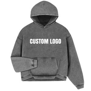 Glory Custom 2026 Sweat à capuche pour homme, décontracté, 100% coton molletonné, à épaules tombantes, effet délavé à l'acide, avec impression de logo personnalisé - Product Image 1