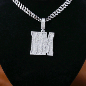 Colgante de Diamante Moissanite Personalizado con Nombre, Estilo Hip Hop, VVS, Chapado en Plata 925, Colgante de Letra con Moissanite - Product Image 1