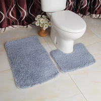 Tapis de toilette en microfibre 3 pièces ensemble tapis de bain gris violet de bonne qualité