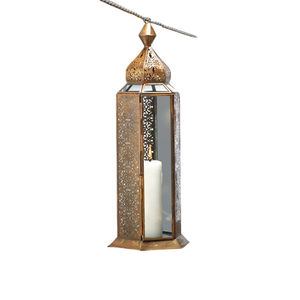 Linterna colgante elegante para Decoración de mesa del hogar, linterna de vela de estilo marroquí de Metal Premium para artículos de Hotel, linterna colgante a la venta - Product Image 4