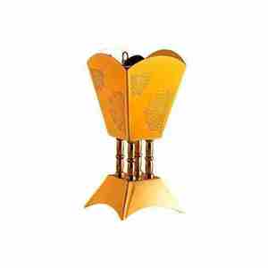 Quemador de Incienso de Metal Chapado en Oro Personalizado con Tapa de Madera, Dispensador de Oud Ecológico para Hogar, Hotel o Uso Religioso - Product Image 2