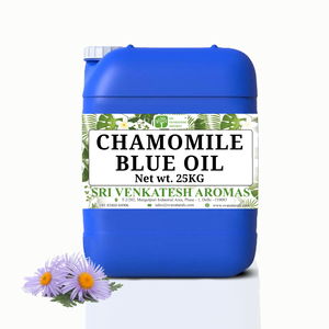 Huile de camomille bleue distillée à la vapeur allemande par Sri Venkatesh Aromas India utilisée en cosmétique fine, parfumerie et aromathérapie - Product Image 1