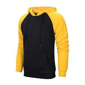 Conjunto Deportivo de Felpa para Hombre en Contraste Amarillo y Negro, Sudadera con Capucha Informal y Pantalones Deportivos, Atuendo de Mezcla de Algodón Suave, o Comodidad Diaria - Product Image 3