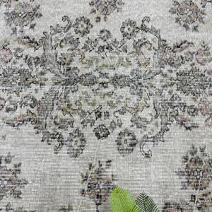 Alfombra Vintage de 3.3x9.3 pies, Alfombra Turca con Borde Gris de Lana - Product Image 5