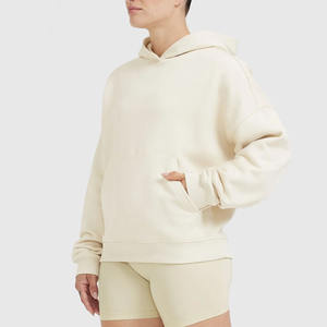 Sudadera con Capucha Extra Grande para Mujer, Ropa Deportiva al por Mayor, Otoño, 100% Algodón, Sudadera Informal de Algodón Grueso con Bolsillo - Product Image 4