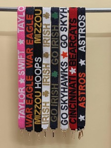 Beaded Purse <b>Strap</b> <b>Bag</b> <b>Strap</b> Sorority Gameday <b>Strap</b> Customized <b>Strap</b> with Detachable Hooks - Product Image 2