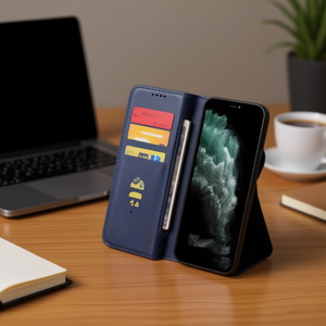 Porte-cartes magnétique en silicone DAM pour étui portefeuille 13 Pro Max avec support et protection en gel - Product Image 1