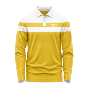 Polo de golf personnalisé pour hommes à manches longues en polyester/spandex extensible à séchage rapide vêtements de golf de coupe athlétique de l'usine du Vietnam - Product Image 4