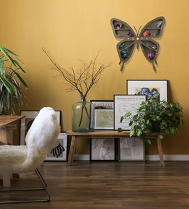 Butterfly Home Decor <strong>Dark</strong> Butterfly Crystal Display <strong>Wood</strong> <strong>Shelf</strong> - Product Image 4