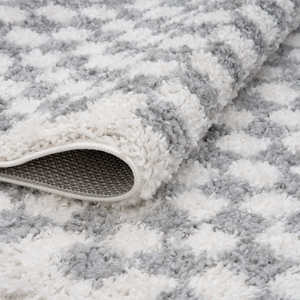 Plush Faux <b>Rabbit</b> <b>Fur</b> Shaggy <b>Rug</b> for Living Room Hallway Machine Made Rectangular Grey Carpet - Product Image 4