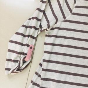 2025 nouveauté luxe femmes T-Shirt Yearn teint patte bouton à manches longues surdimensionné étiquette personnalisée et étiquette dames t-shirts - Product Image 6