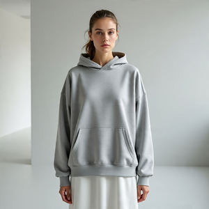 Baggy 450 GSM Sudadera con capucha Mujer Hombro caído Sudaderas con capucha de manga larga Señoras Capucha de gran tamaño Mujer - Product Image 4